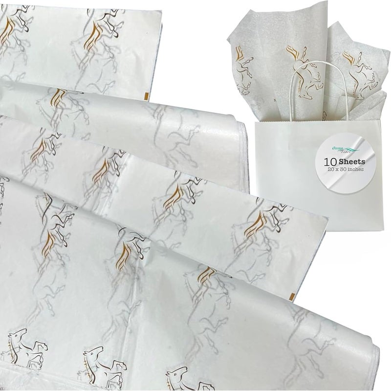Ocean Tides Premium 10 Sheets (14 x 20 Inches) Valentine’s Wrapping Paper – Gift Wrapping Tissue Paper Bulk for Romantic Gifts, Crafts, & Birthdays – Colored Tissue Papers for Gift Bags, Horse - Image 1